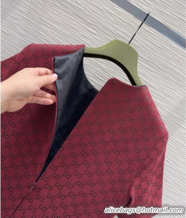 Well Crafted Gucci GG and Cotton Padded Dress with Strass 1015 Red 2025