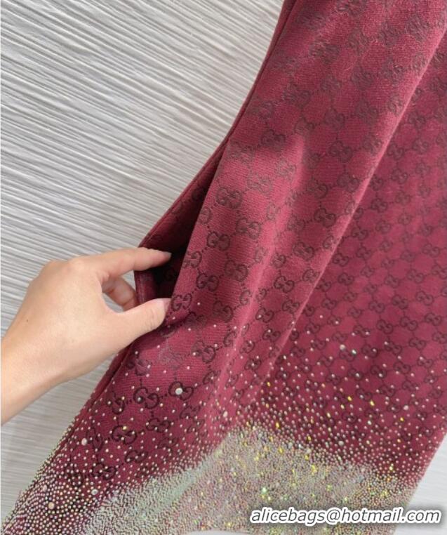 Well Crafted Gucci GG and Cotton Padded Dress with Strass 1015 Red 2025