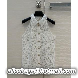 Super Quality Chanel Lace Vest 0620 White 2025