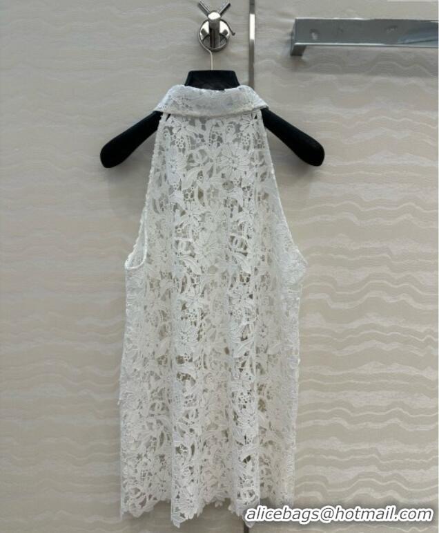 Super Quality Chanel Lace Vest 0620 White 2025