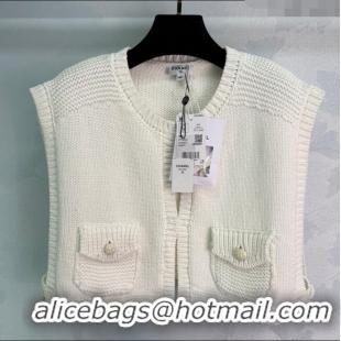 Discount Design Chanel Knit Short Vest 0620 White 2025