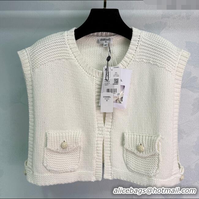 Discount Design Chanel Knit Short Vest 0620 White 2025