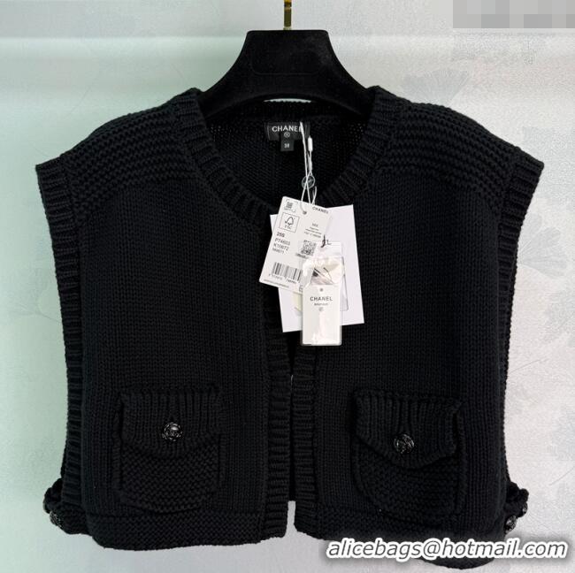 Promotional Chanel Knit Short Vest 0620 Black 2025