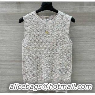 Good Product Chanel Cashmere Blend Knit Vest 0620 White 2025