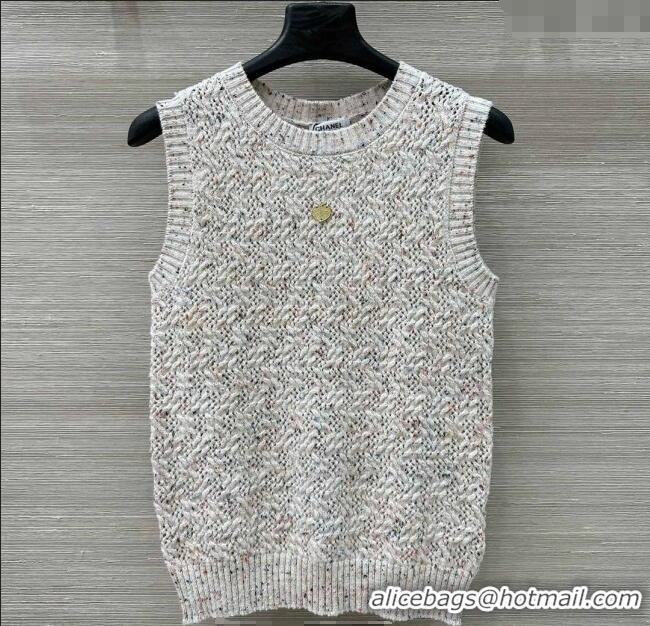 Good Product Chanel Cashmere Blend Knit Vest 0620 White 2025