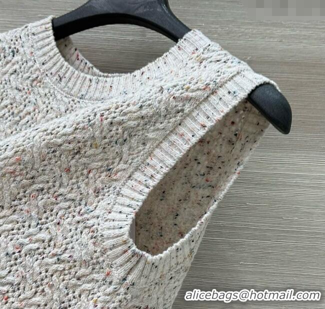 Good Product Chanel Cashmere Blend Knit Vest 0620 White 2025