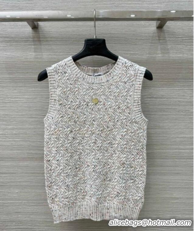 Good Product Chanel Cashmere Blend Knit Vest 0620 White 2025