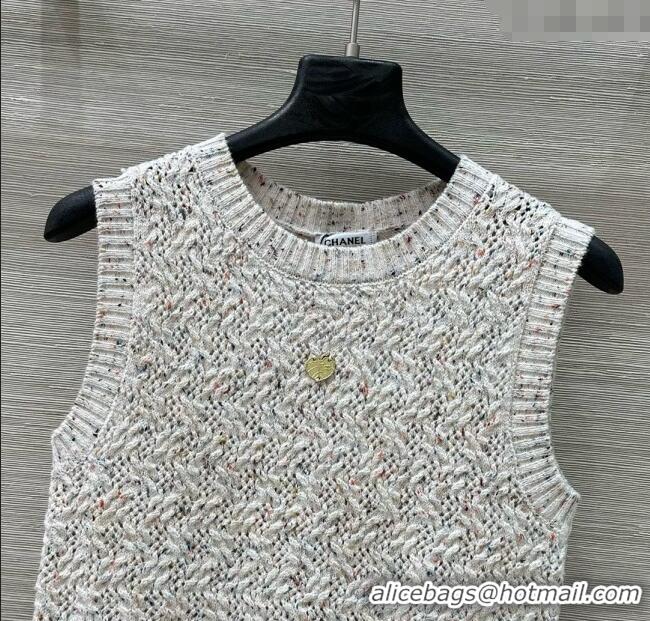 Good Product Chanel Cashmere Blend Knit Vest 0620 White 2025
