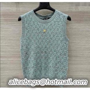 ​Top Quality Chanel Cashmere Blend Knit Vest 0620 Green 2025