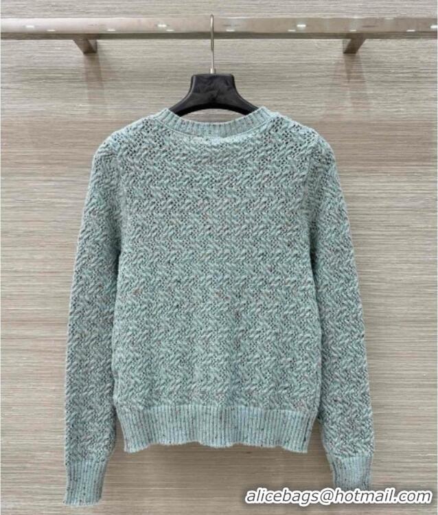 ​Top Quality Chanel Cashmere Blend Knit Cardigan 0620 Green 2025