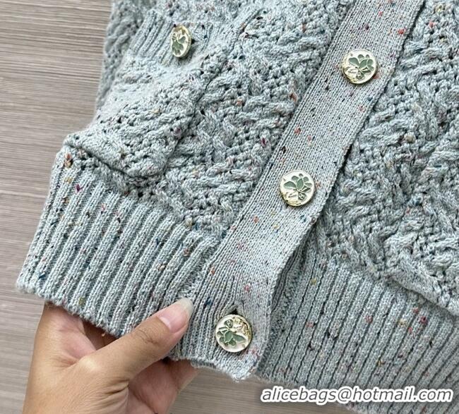 ​Top Quality Chanel Cashmere Blend Knit Cardigan 0620 Green 2025