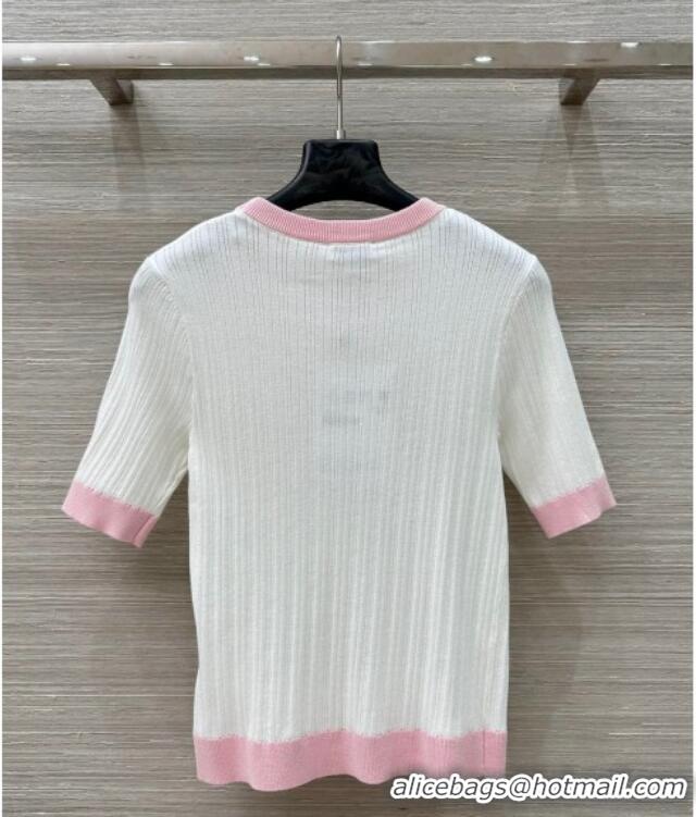 ﻿Famous Brand Chanel Silk Cotton Knit Top 0620 White 2025