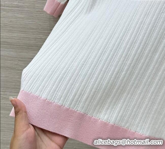 ﻿Famous Brand Chanel Silk Cotton Knit Top 0620 White 2025