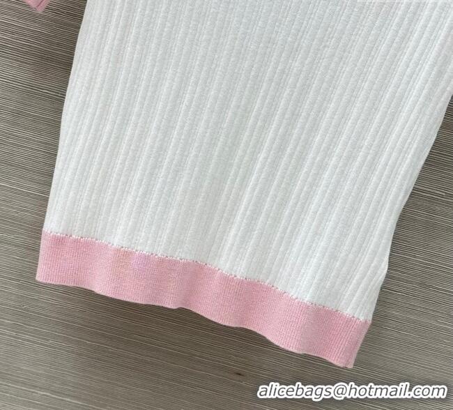 ﻿Famous Brand Chanel Silk Cotton Knit Top 0620 White 2025