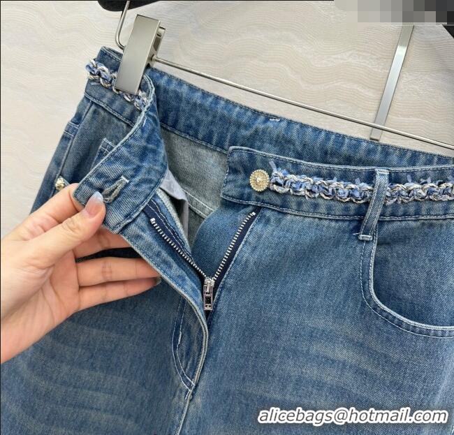Affordable Price Chanel Denim Jeans with Chain Charm 0620 Blue 2025