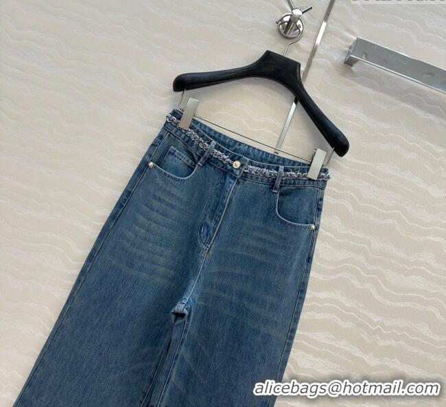 Affordable Price Chanel Denim Jeans with Chain Charm 0620 Blue 2025