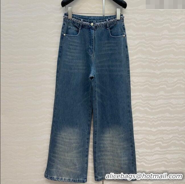 Affordable Price Chanel Denim Jeans with Chain Charm 0620 Blue 2025