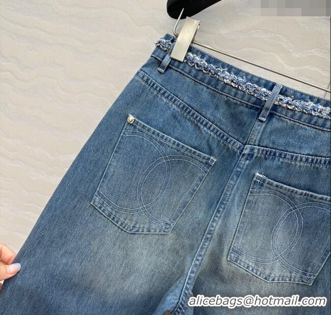 Affordable Price Chanel Denim Jeans with Chain Charm 0620 Blue 2025