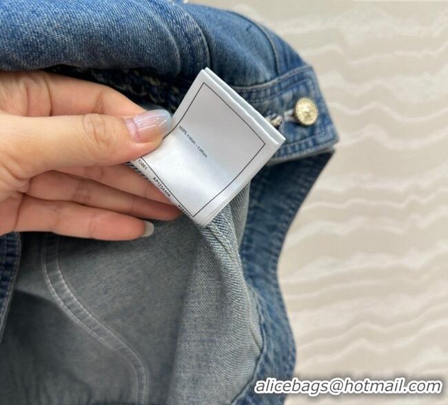 Top Quality Chanel Denim Vest with Chain Charm 0620 Blue 2025