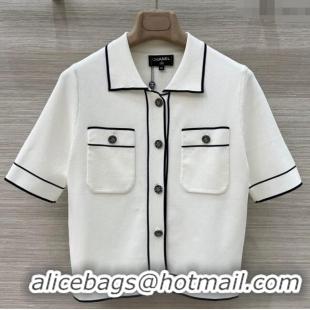 ​Luxury Cheap Chanel Polo Cardigan 0620 White 2025