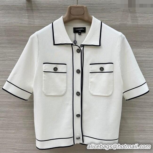 ​Luxury Cheap Chanel Polo Cardigan 0620 White 2025
