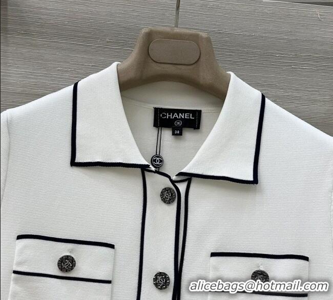 ​Luxury Cheap Chanel Polo Cardigan 0620 White 2025