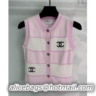 Traditional Discount Chanel Wool Blend Vest 0619 Pink 2025