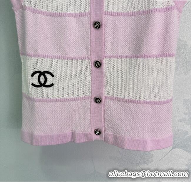 Traditional Discount Chanel Wool Blend Vest 0619 Pink 2025