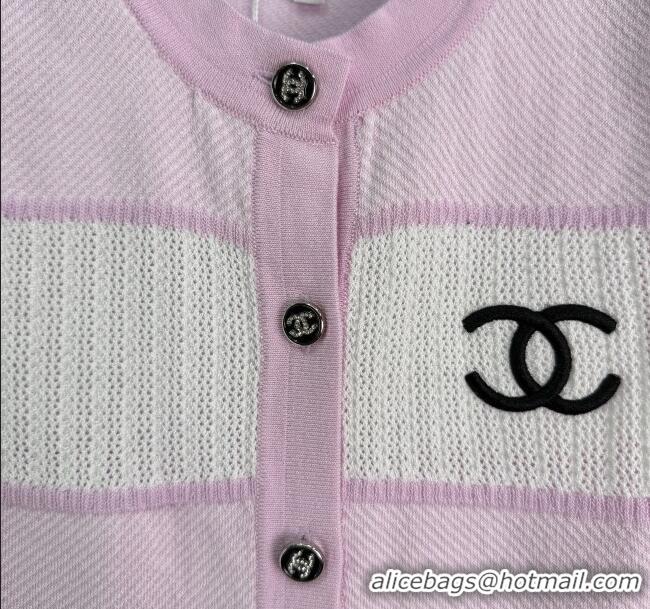 Traditional Discount Chanel Wool Blend Vest 0619 Pink 2025