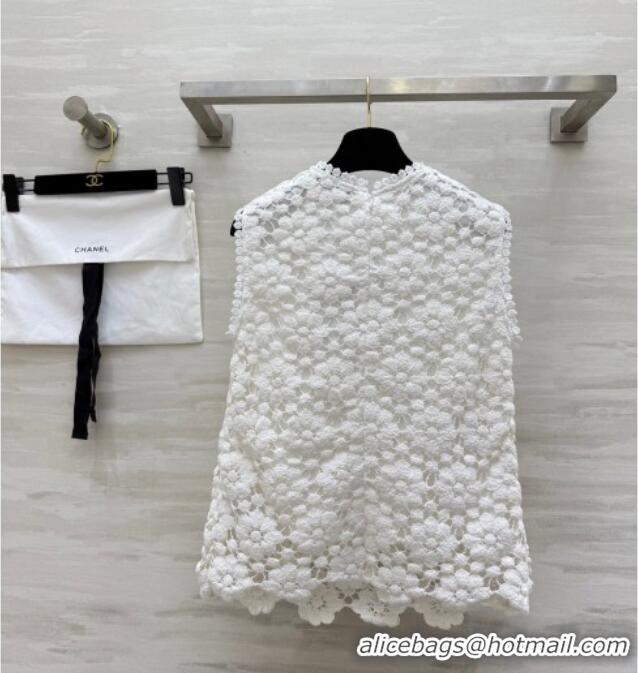 Most Popular Chanel Crochet Vest 0704 White 2025