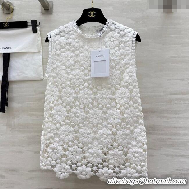 Most Popular Chanel Crochet Vest 0704 White 2025