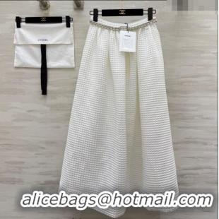 Inexpensive Chanel Knit Skirt with Chain 0704 White 2025