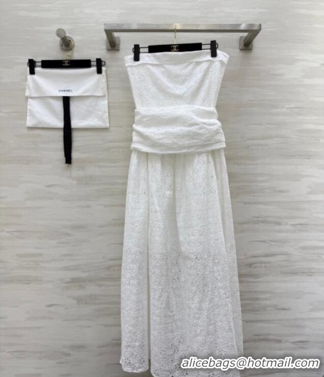 Buy Discount Chanel Blossom Dress with Bow 0704 White 2025