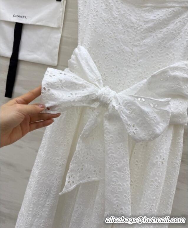 Buy Discount Chanel Blossom Dress with Bow 0704 White 2025