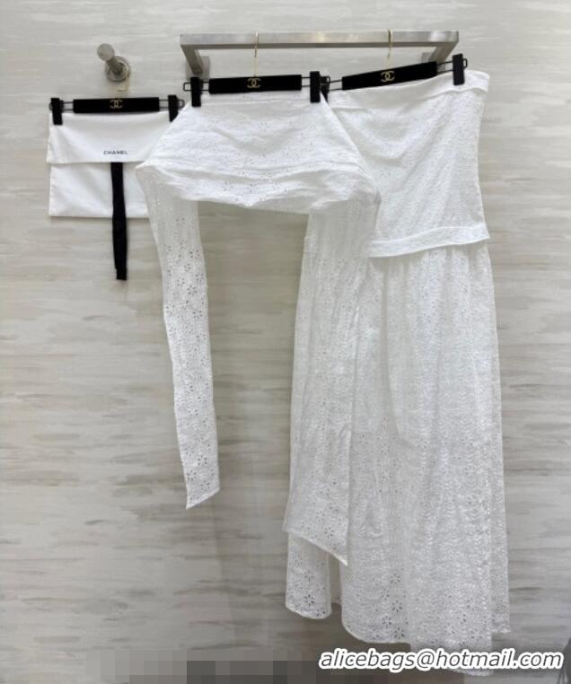 Buy Discount Chanel Blossom Dress with Bow 0704 White 2025