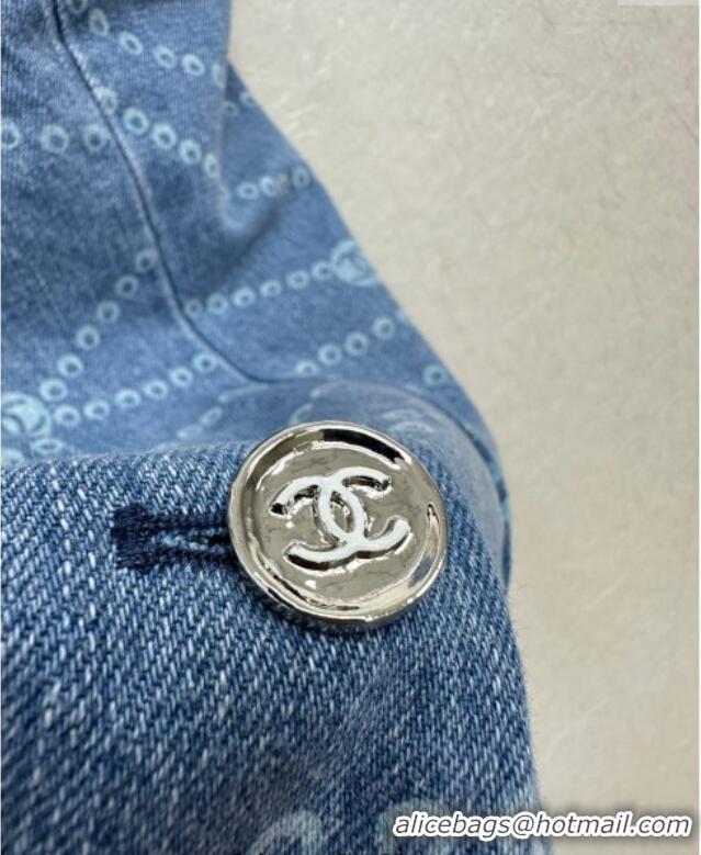 Most Popular Chanel Denim Vest with Blossom 0704 Blue 2025