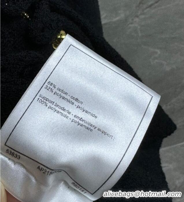 ​Top Quality Chanel Cardigan with Metal-Tone Blossom 0704 Black 2025