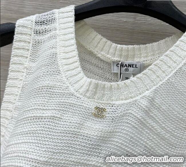 Buy Cheap Chanel Wool Knit Vest with Chain 0704 White 2025