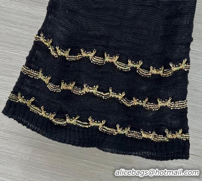 Buy Discount Chanel Wool Knit Vest with Chain 0704 Black 2025