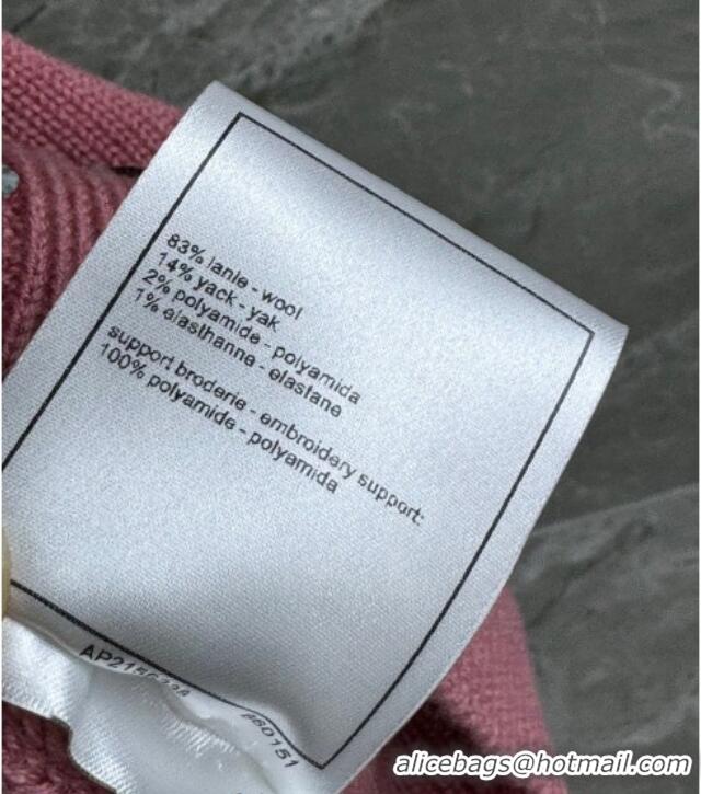 New Fashion Chanel Wool Vest with Metal-Tone Blossom 0704 Pink 2025