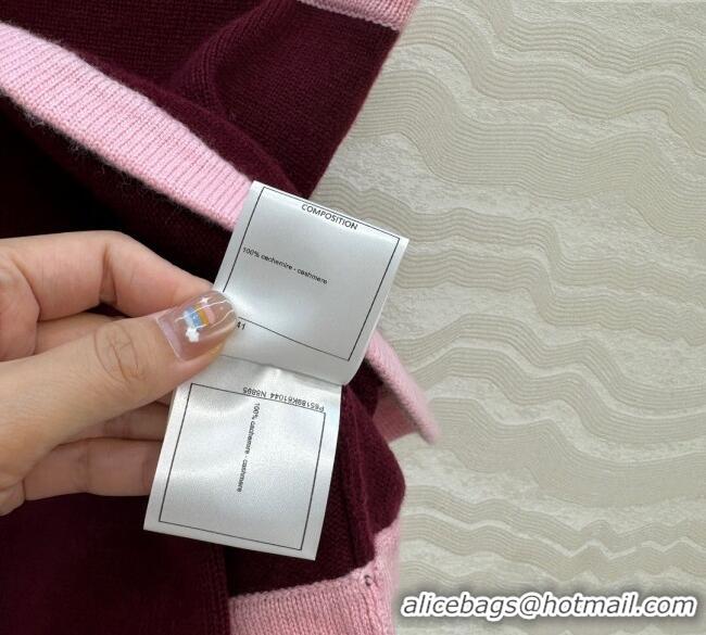 Top Quality Chanel Cashmere Knit Short Vest 0716 Dark Burgundy 2025