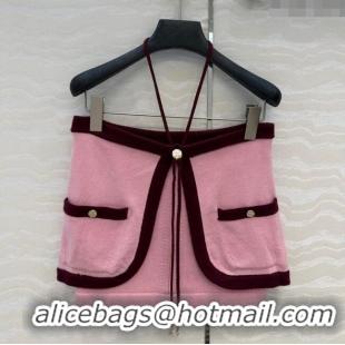 Traditional Discount Chanel Cashmere Knit Short Vest 0716 Pink 2025