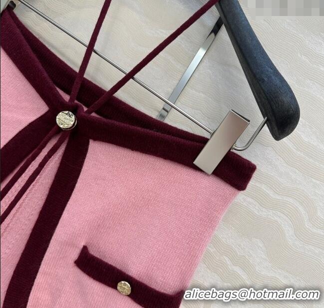 Traditional Discount Chanel Cashmere Knit Short Vest 0716 Pink 2025