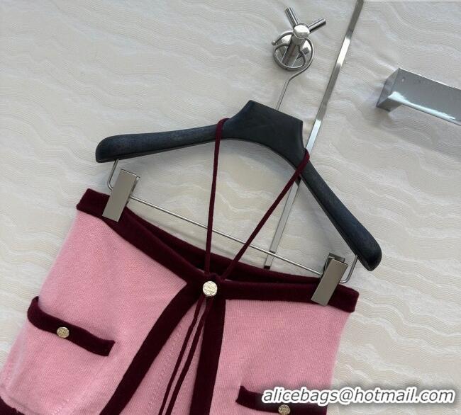 Traditional Discount Chanel Cashmere Knit Short Vest 0716 Pink 2025
