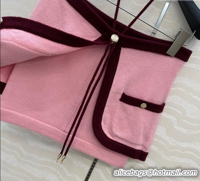 Traditional Discount Chanel Cashmere Knit Short Vest 0716 Pink 2025
