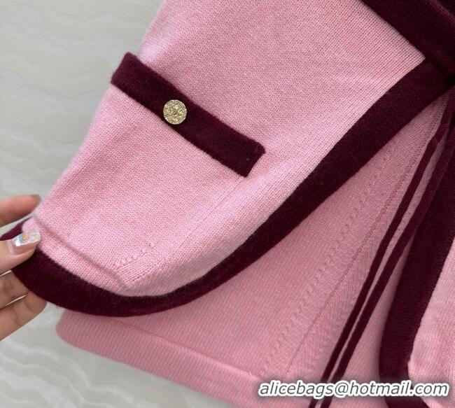 Traditional Discount Chanel Cashmere Knit Short Vest 0716 Pink 2025