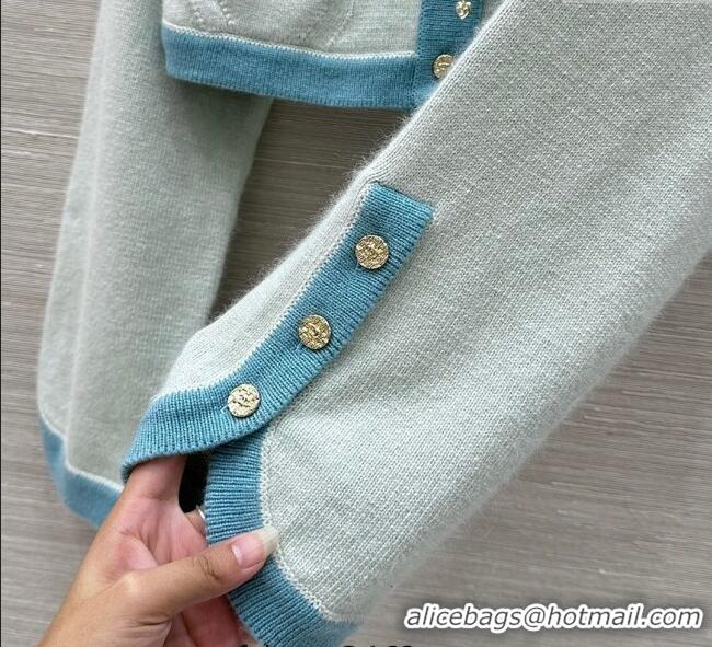 Good Product Chanel Cashmere Knit Cardigan 0716 Green 2025