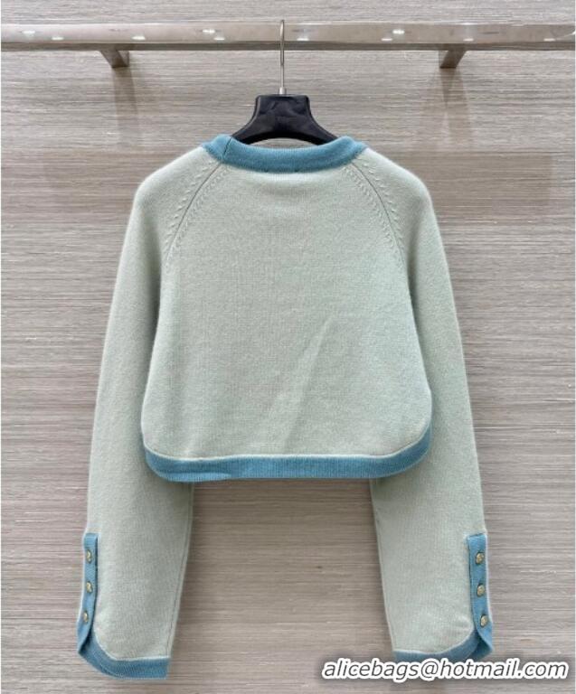 Good Product Chanel Cashmere Knit Cardigan 0716 Green 2025