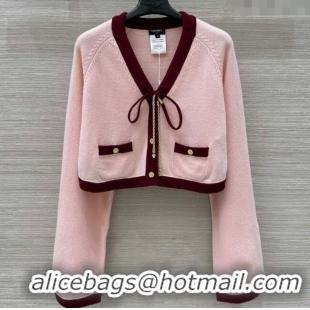 ​Affordable Price Chanel Cashmere Knit Cardigan 0716 Pink 2025