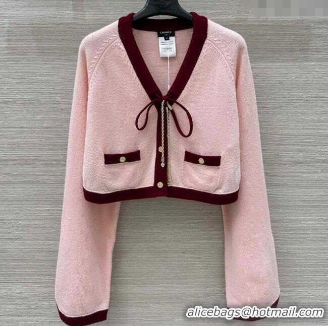 ​Affordable Price Chanel Cashmere Knit Cardigan 0716 Pink 2025